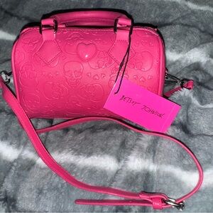 NWT Betsey Johnson Pink Skull Handbag